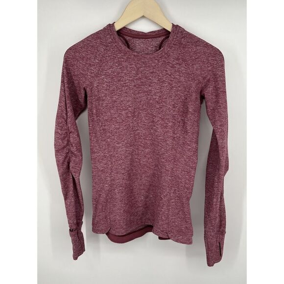 LULULEMON ATHLETICA Runderful Long Sleeve Heathered Misty Merlot Red Size 6 - Picture 1 of 6